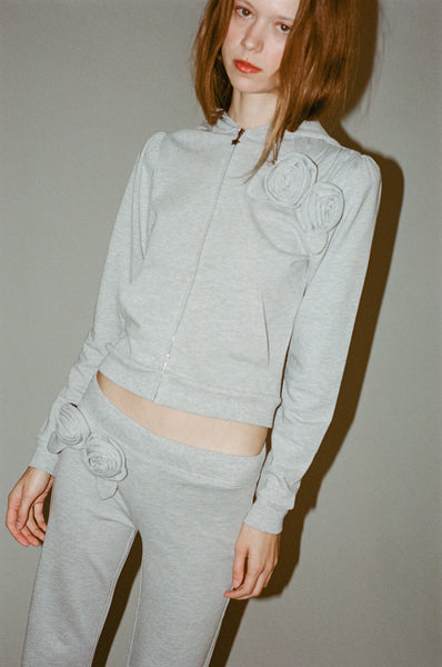 Sandy Liang Sookie Hoodie in Heather Grey