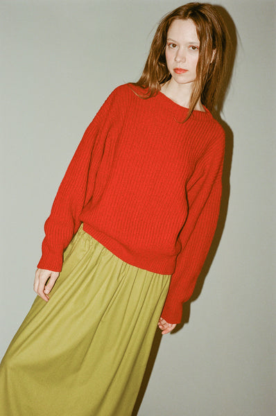 Baserange Mea Pullover Sweater in Red