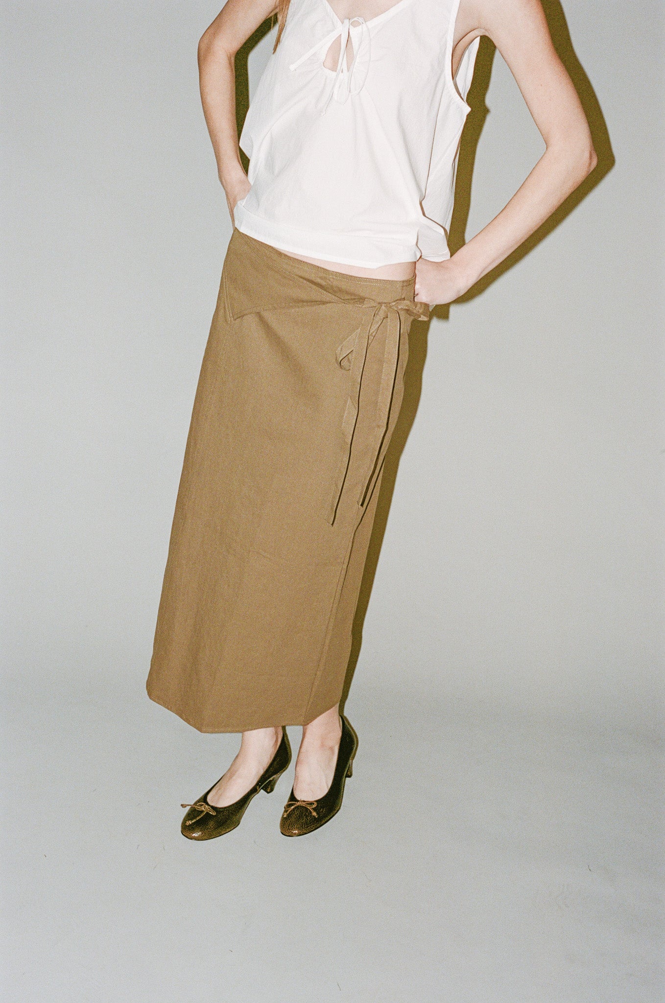 Deiji Studios Crossover Skirt in Carob