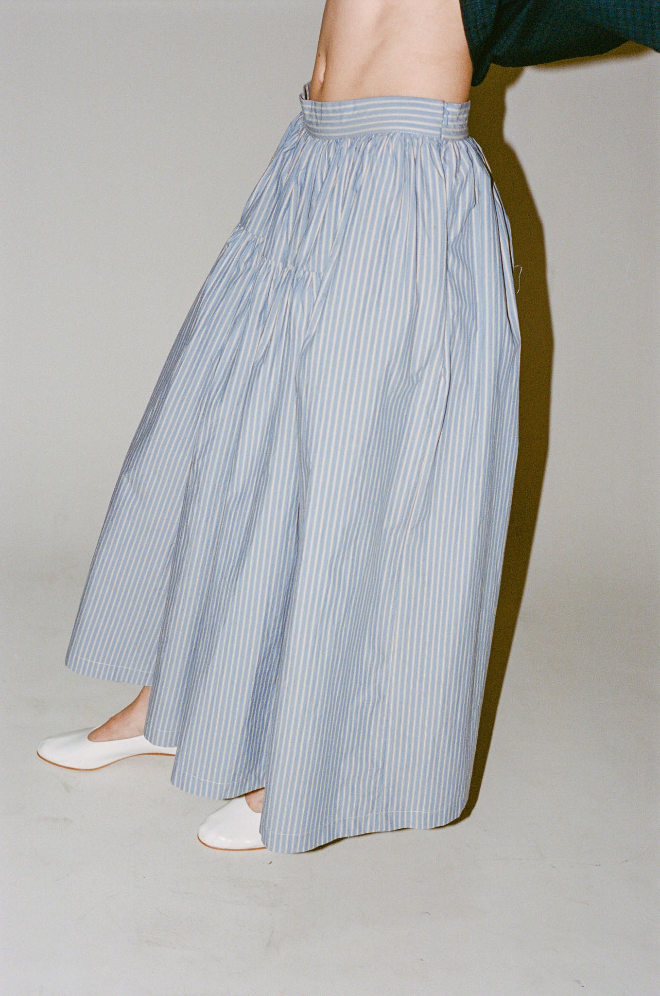 Cawley Panel Skirt in Blue/Natural Stripe