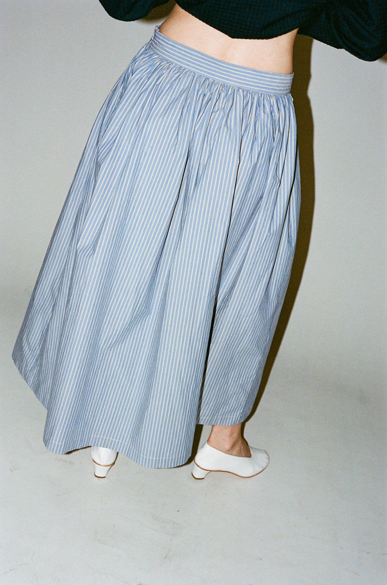 Cawley Panel Skirt in Blue/Natural Stripe