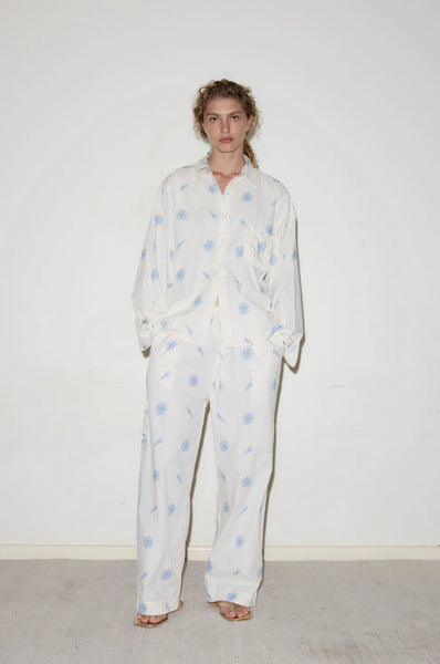 Deiji Studios Cotton Pyjama Set in Sea Flower
